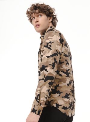 Slim-Fit Camo Cotton-Twill Shirt