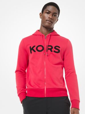 Embroidered Logo Cotton Terry Zip-up Hoodie Michael Kors |  