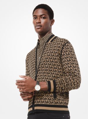 Logo Knit Bomber Jacket