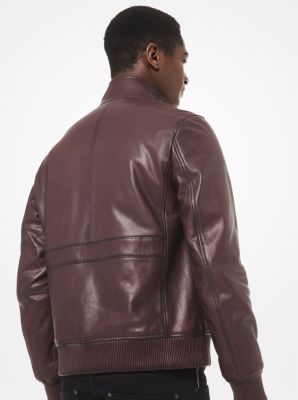 Washed Nappa Leather Bomber Jacket