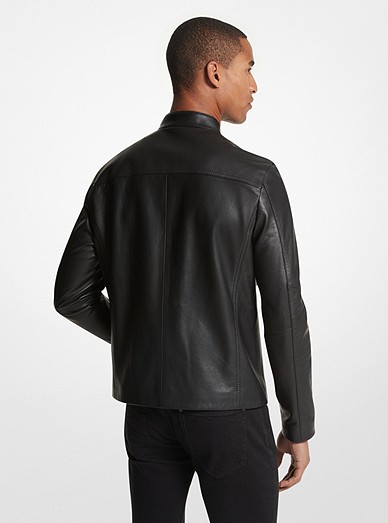 Leather Racer Jacket | Michael Kors