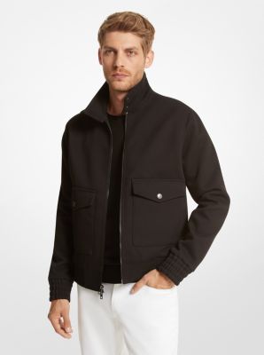 Michael kors men's on sale leather racer jacket