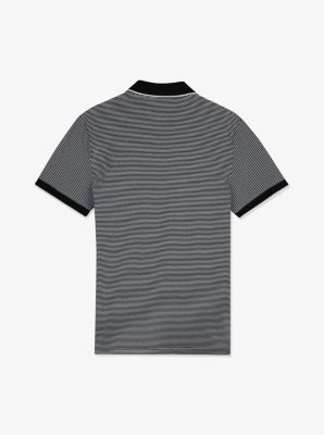 Striped Cotton Blend Polo Shirt image number 1
