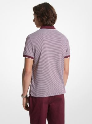 Striped Cotton Blend Polo Shirt image number 1