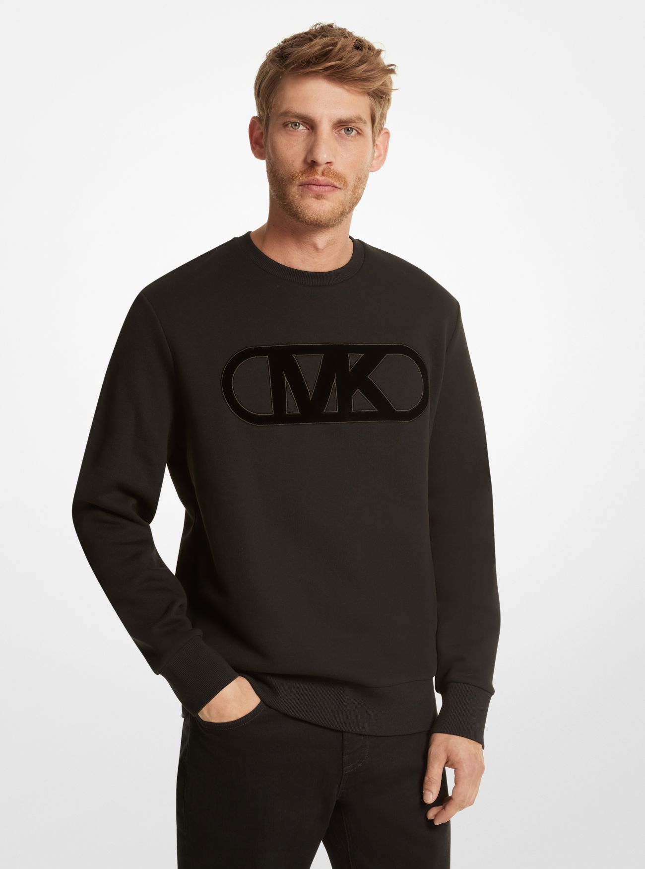 MKSudadera de algodón orgánico con logotipo imperio - Negro - Michael Kors