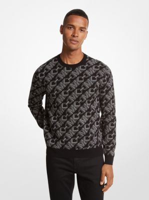 Pullover aus Merinowolle mit Empire Signature-Jacquardmuster image number 0