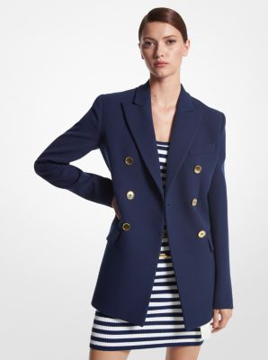 Wool Crêpe Double-Face Short Blazer