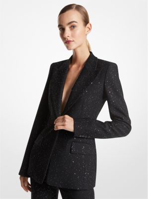 Georgina Sequined Stretch Wool Blazer