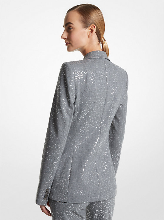 Sequined Stretch Wool Blazer image number 1