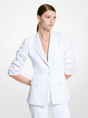 Zara white hotsell crepe blazer