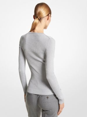 Hutton Featherweight Metallic Viscose Blend Sweater