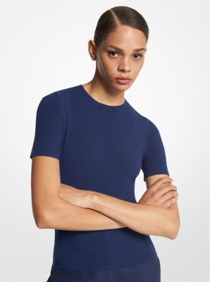 Stretch Viscose Short-Sleeve Sweater