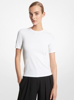 Stretch Viscose Short-Sleeve Sweater