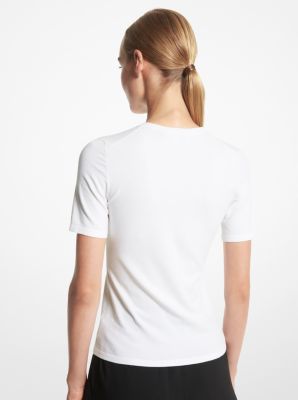 Stretch Viscose Short-Sleeve Sweater