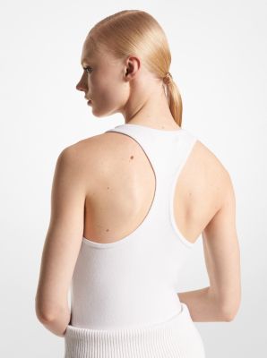 Stretch Cashmere Scoop-Neck Bodysuit