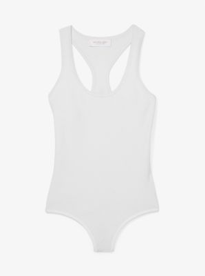 Stretch Cashmere Scoop-Neck Bodysuit