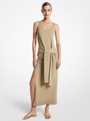 Cashmere Tie-Front Tank Dress in DUNE | Michael Kors