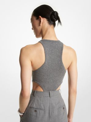 Stretch Cashmere Cutout Bodysuit image number 1