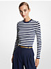 Striped Ribbed Stretch Viscose Sweater image number 0