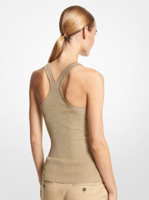 Metallic Ribbed Stretch Viscose Tank Top image number 1