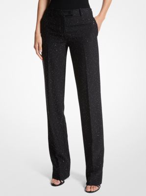 Haylee Stretch Pebble Crepe Flared Trousers