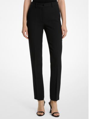 Michael Kors Samantha Double Crepe Sablé Pants In Black