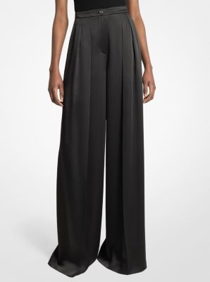 Hammered Satin Palazzo Trousers