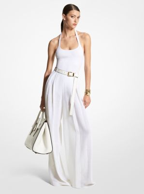 Pantalon palazzo en gaze de lin