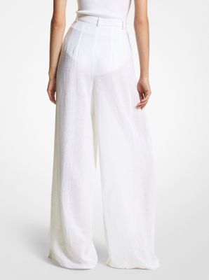 Pantalon palazzo en gaze de lin