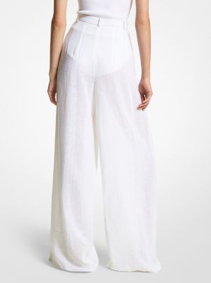 Linen Gauze Palazzo Pants image number 1