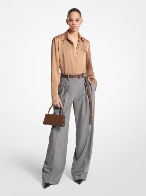 Stretch Wool Pleated Trousers image number 0