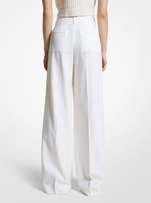 Wool Gabardine Wide-Leg Trousers