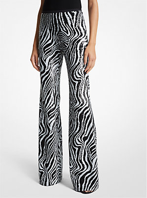 Zebra Sequined Tulle Pants