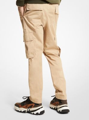 Michael Kors women's stretch cotton cargo pants Camel