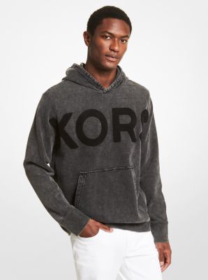 Logo Acid Wash Cotton Hoodie | Michael Kors