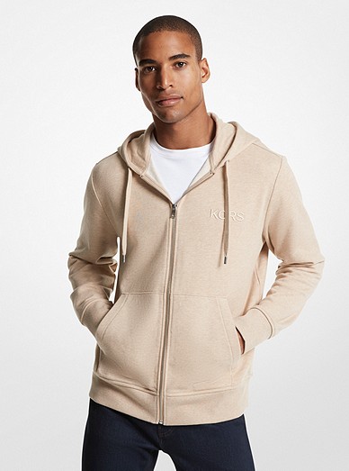 Embroidered Logo Cotton Terry Zip-up Hoodie | Michael Kors