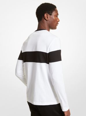 Logo Stripe Cotton Jersey Long-Sleeve T-Shirt