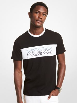 Ombr&eacute; Logo Stripe Cotton Jersey T-Shirt