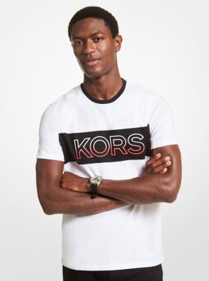 Ombré Logo Stripe Cotton Jersey T-Shirt | Michael Kors