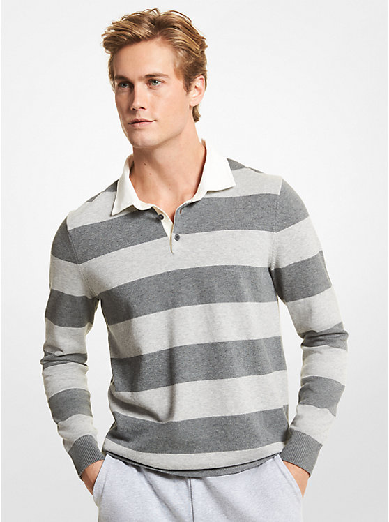 Striped Stretch Cotton Rugby Sweater image number 0