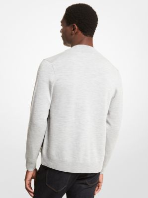 Veste de baseball en laine m&eacute;rinos in GRIS CHIN&Eacute; | Michael Kors