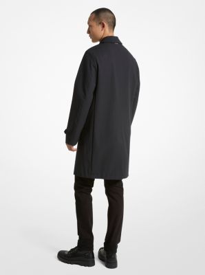 Cotton Blend Balmacaan Coat