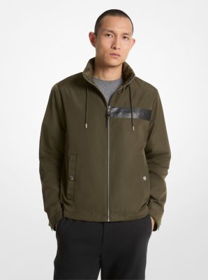 Shop Michael Kors Woven Windbreaker Jacket In Green