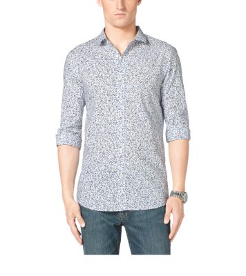 Slim-Fit Floral-Print Cotton Shirt | Michael Kors