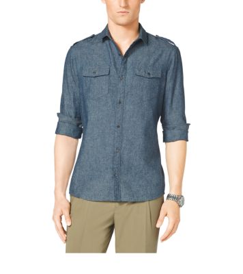 Slim-Fit Chambray Shirt | Michael Kors