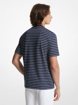 Striped Pima Cotton Blend Piqué T-Shirt image number 1