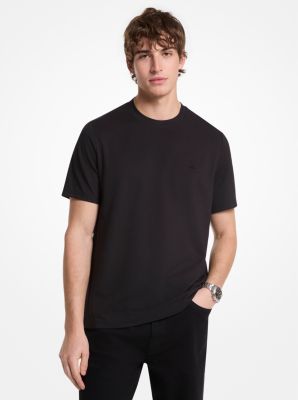 T-shirt en piqué de coton mélangé