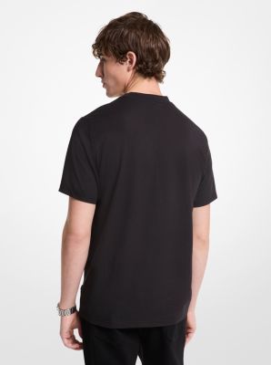 T-shirt en piqué de coton mélangé