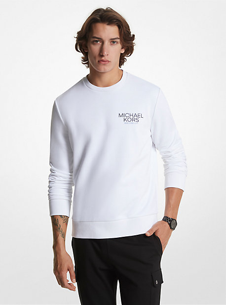 MK Logo Cotton Blend Sweatshirt - White - Michael Kors