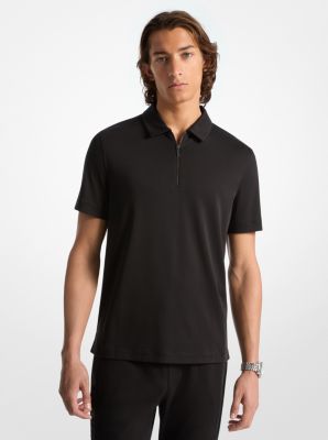 Cotton Half Zip Polo Shirt